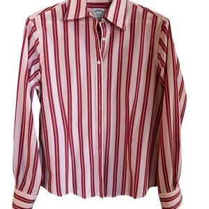 Brooks Brothers Red and White Striped Button-Down Shirt